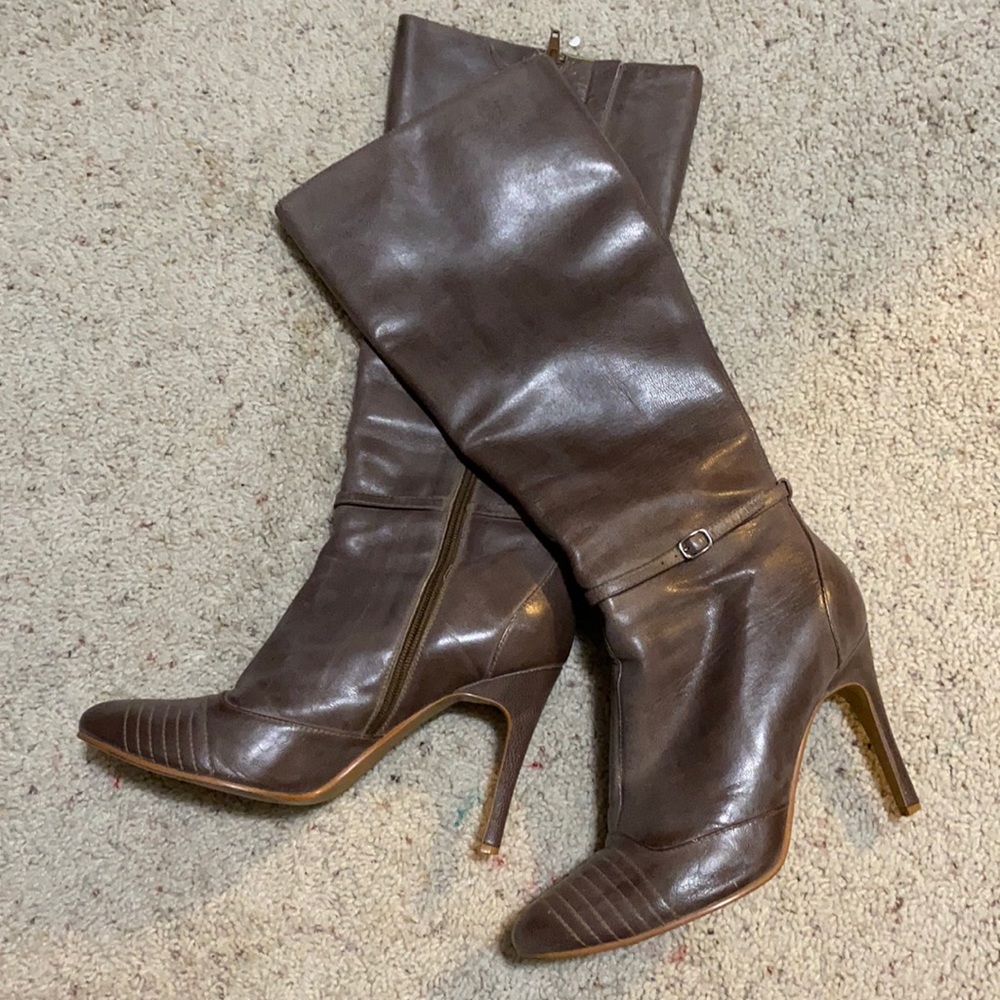 N.Y.L.A. Beautiful Taupe knee high boots